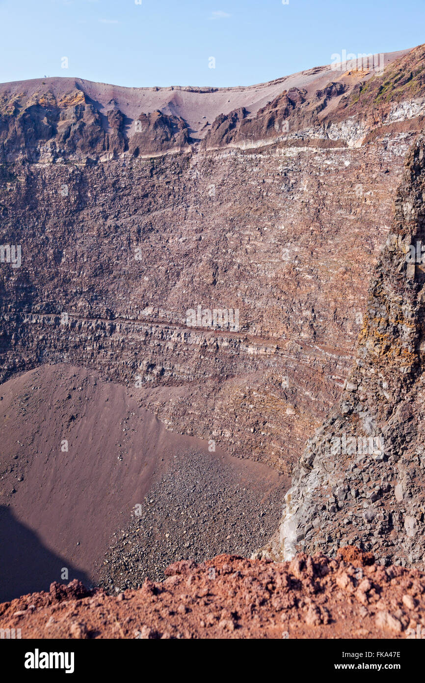 Blick auf Vesuv Vulkankrater Stockfoto