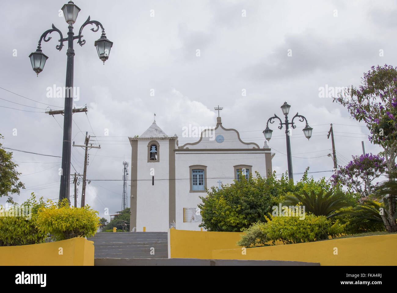 Sao Miguel Arcanjo Kirche in Praca Sao Miguel Stockfoto