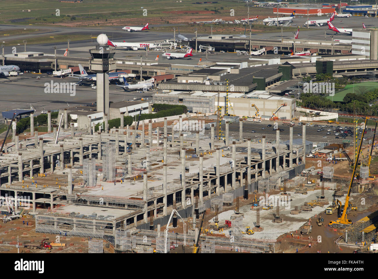Vergrößerung der Sao Paulo / Guarulhos International Airport Stockfoto