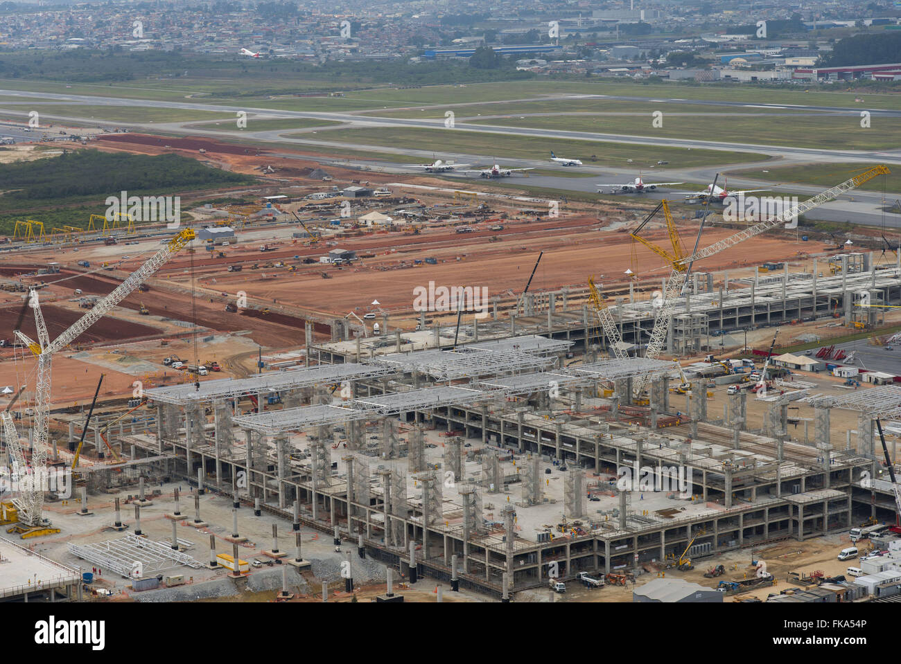 Vergrößerung der Sao Paulo / Guarulhos International Airport Stockfoto