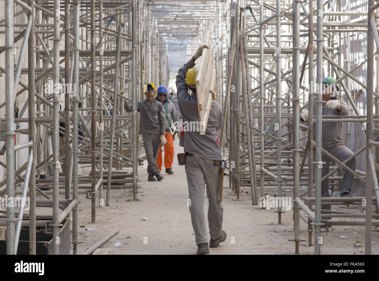 Detail des Gerüstbaus Mari Aquädukt Arbeit - Umsetzung von Rio São Francisco Stockfoto