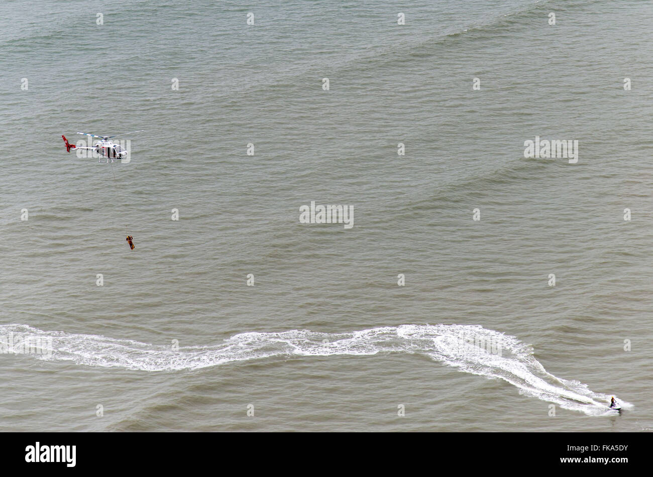 Rettungsschwimmer in Praia Grande Stockfoto