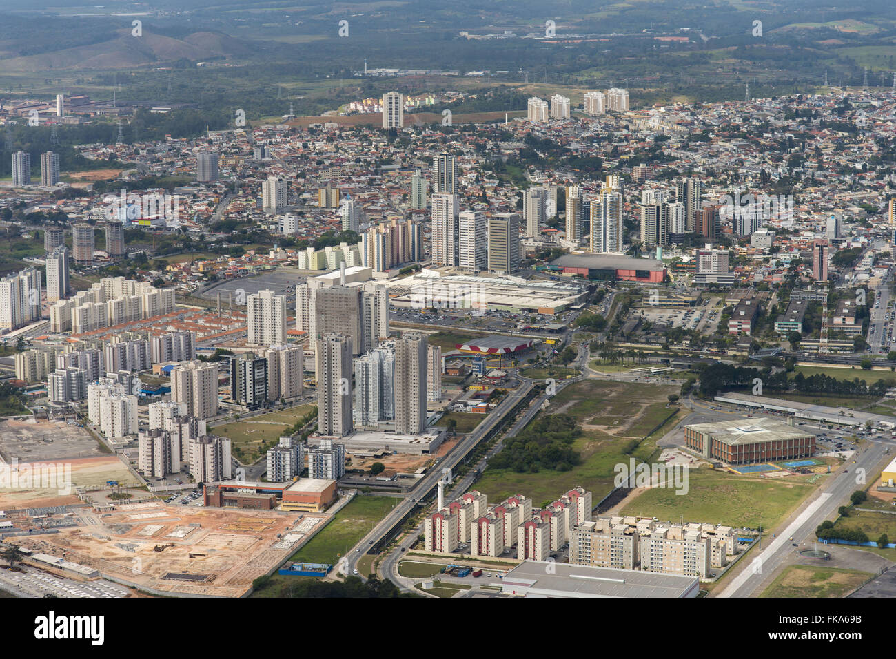 Luftaufnahmen und Panorama Blick auf die Stadt Stockfoto