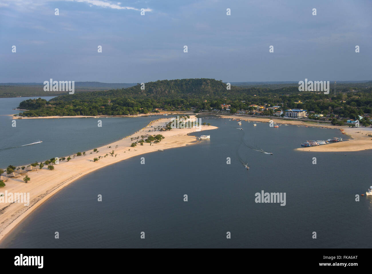 Luftaufnahme der Flussstrand Chao ändern der Rio Tapajos - erscheint nur in Zeiten der Dürre Stockfoto