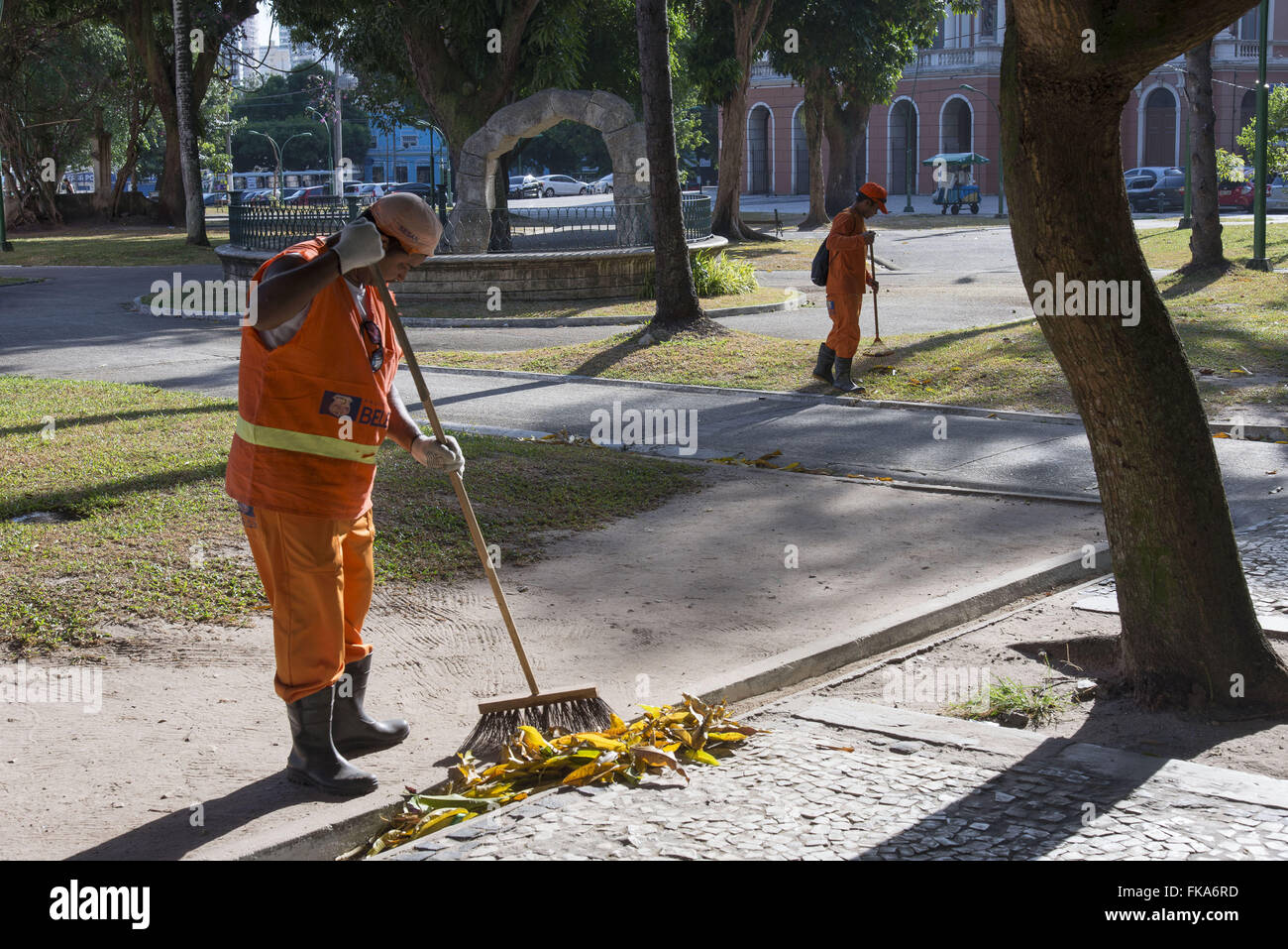 Reinigung veröffentlicht in Praca da Republica - Zentrum der Hauptstadt Stockfoto