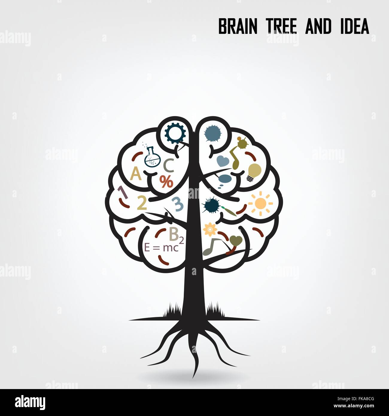Kreative Gehirnhälfte Idee Konzept Hintergrunddesign für Plakat Flyer Abdeckung Broschüre, Geschäftsidee, abstrakten Hintergrund. Stock Vektor