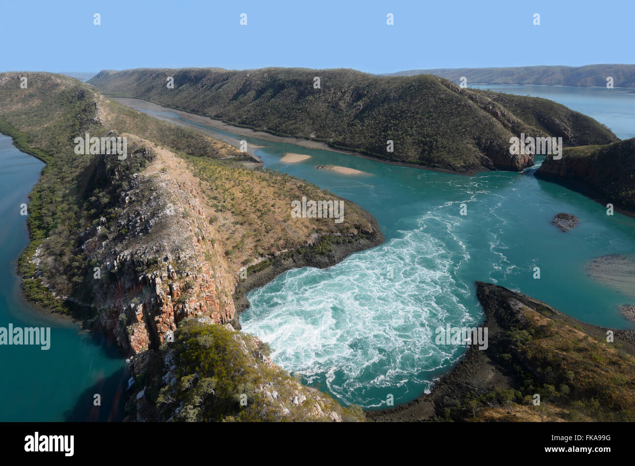 Luftaufnahme des horizontalen Wasserfälle, Kimberley-Region, Western Australia, Australien Stockfoto
