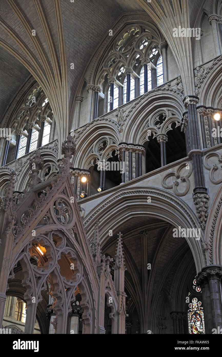 Detail der Engel Chor der Engel, die Kathedrale von Lincoln, Lincoln, Lincolnshire, England, UK. Stockfoto