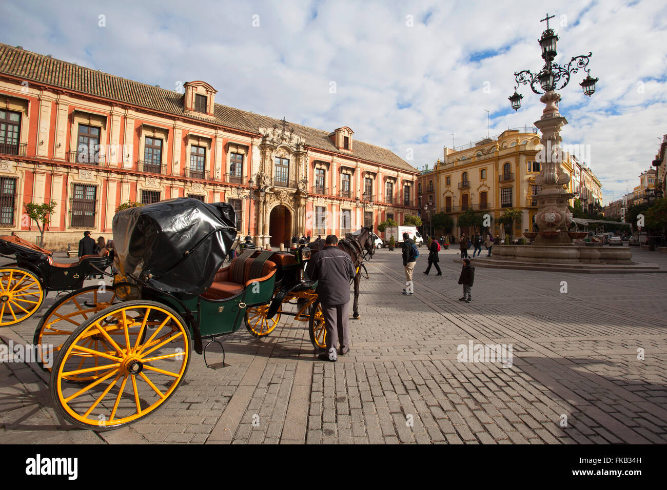 Plaza Virgen de Los Reyes. Sevilla, Andalusien. Spanien. Stockfoto