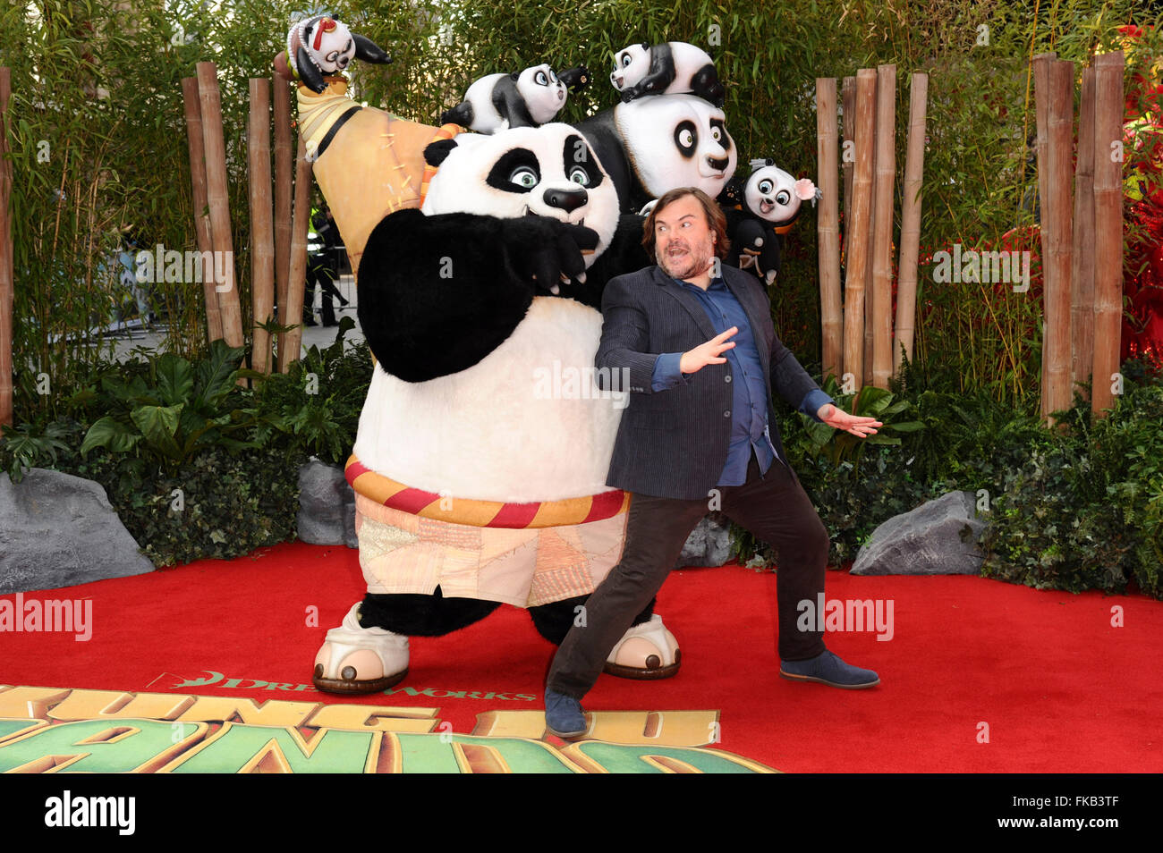 Jack Black bei der Premiere von "Kung Fu Panda 3' im Odeon Leicester Square. London, 06.03.2016 Stockfoto