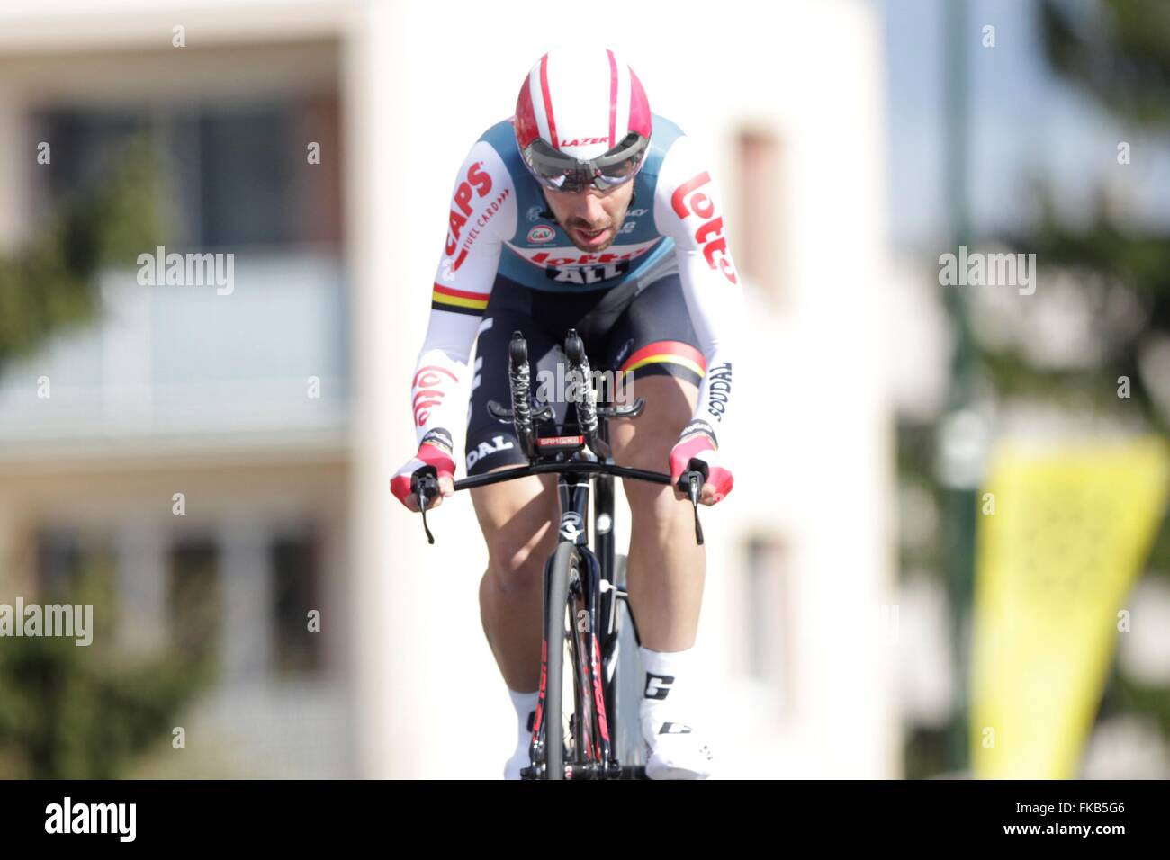 Thomas De Gendt Lors du Prolog de Paris Nizza le 06 März 2016, À Conflans Sainte Honorine, Frankreich Stockfoto