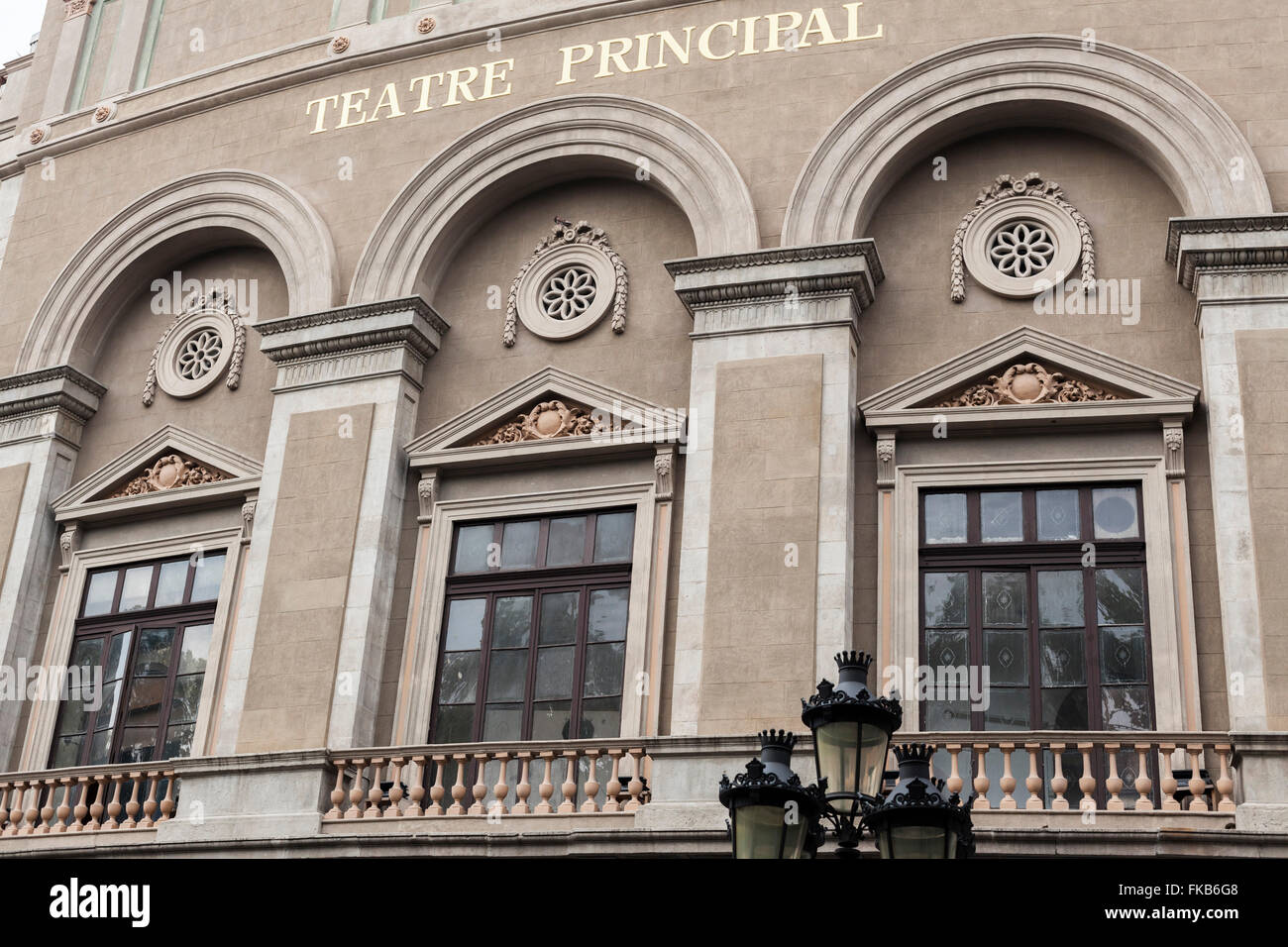 Teatre Principal, das älteste Theater in der Stadt, XVI Jahrhundert. La Rambla. Barcelona. Stockfoto