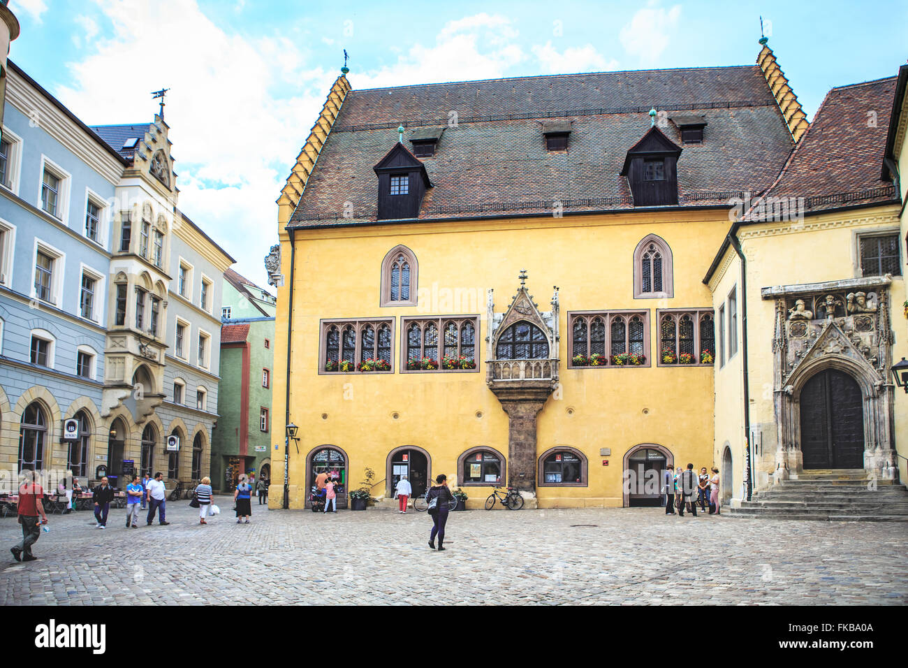 REGENSBURG, Bayern, Deutschland - ca. Juli 2015: Straßen von Regensburg Stockfoto