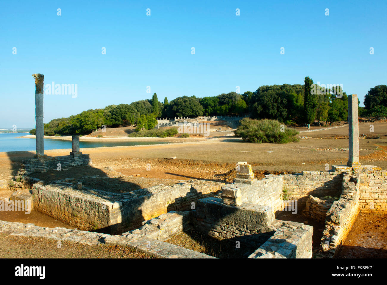 Fernsehreihe, Istrien, Insel Veli Brijuni Im Nationalpark Brijuni-Inseln Vor Pula. Ausgrabung römischen Villa. Stockfoto