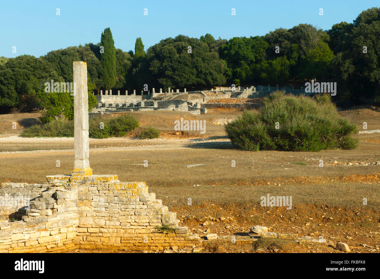 Fernsehreihe, Istrien, Insel Veli Brijuni Im Nationalpark Brijuni-Inseln Vor Pula. Ausgrabung römischen Villa. Stockfoto