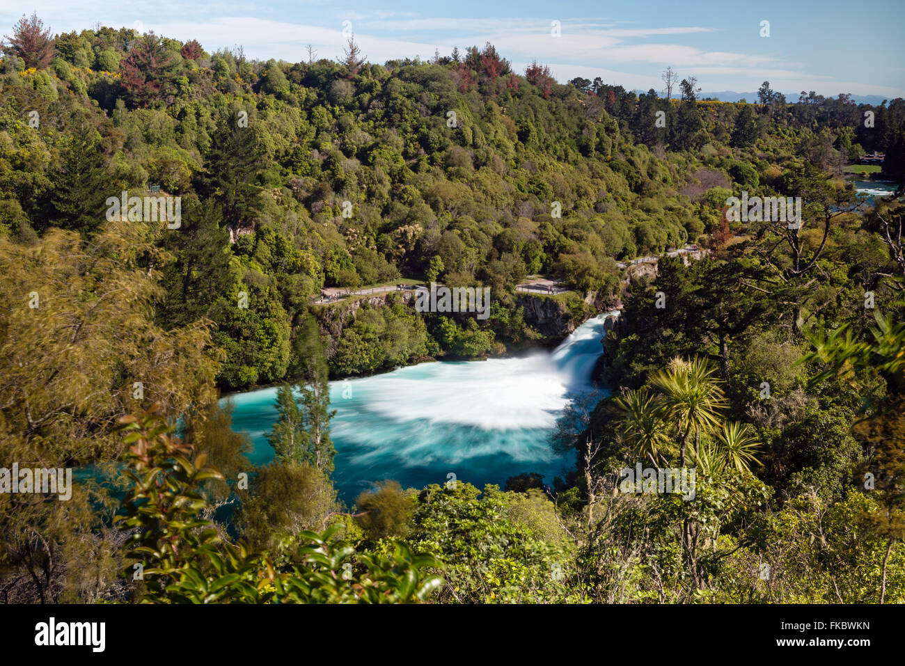 Huka Falls befindet sich auf der Waikato River, Neuseeland Stockfoto