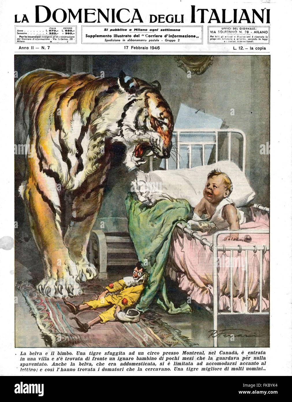 1940er Jahren Italien Illustrationen Magazin-Cover Stockfoto