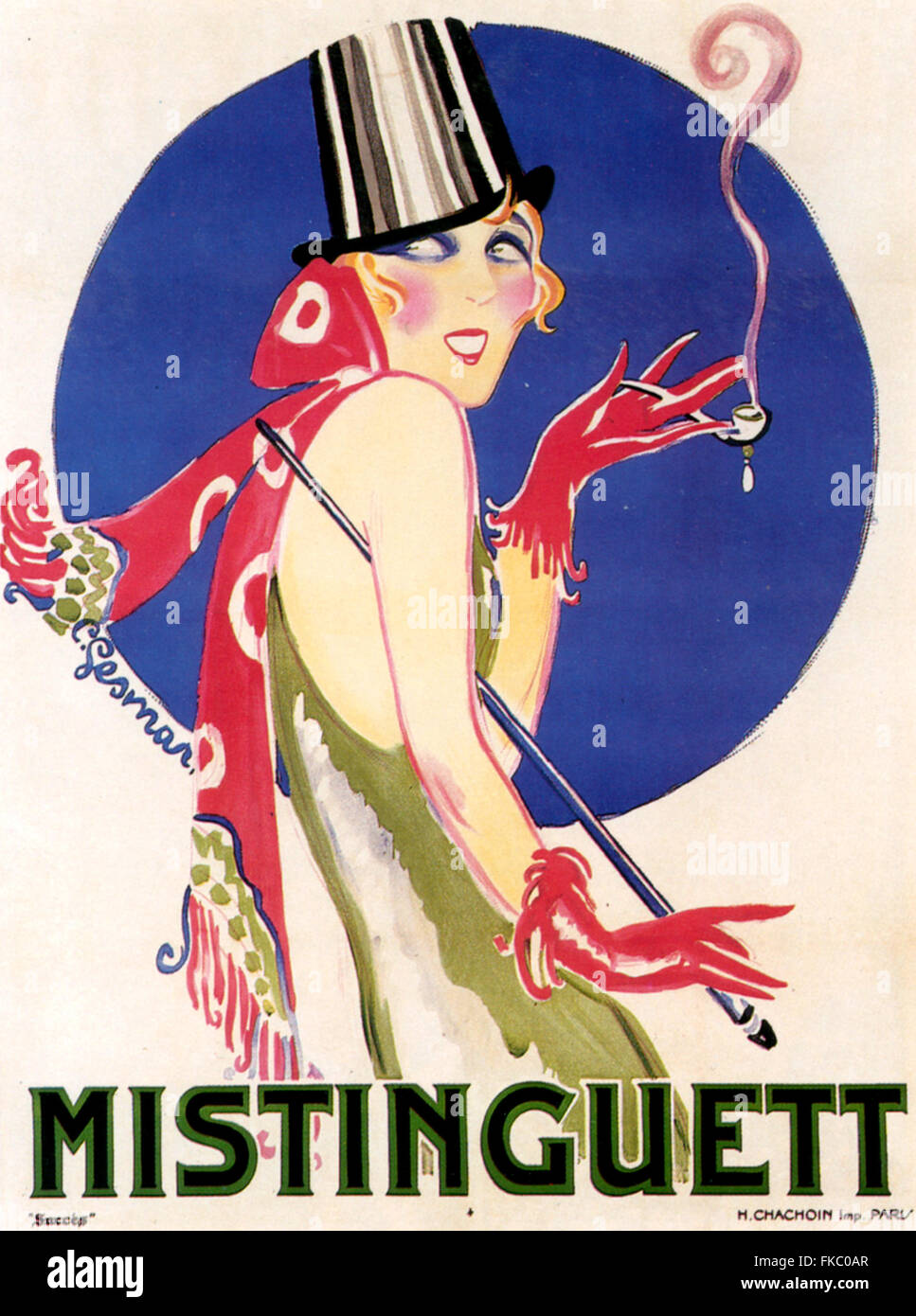 1900er Jahren Frankreich Mistinguett Poster Stockfoto