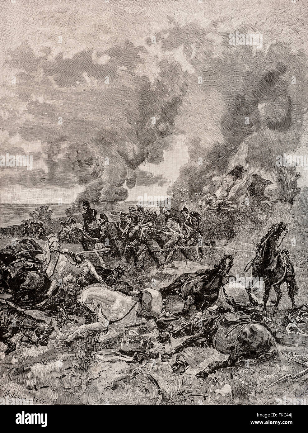 Italienischen Risorgimento Aufstand in Palermo 12. Januar 1848, Massaker an Kavallerie Bourbon Stockfoto