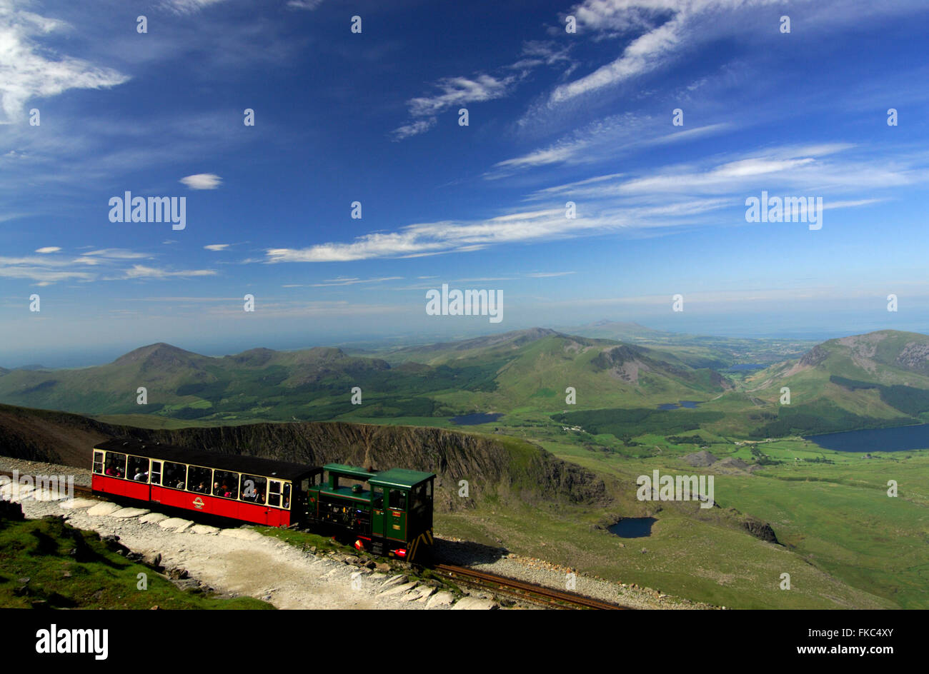 Die Snowdon Mountain Railway Wales Großbritannien Stockfoto