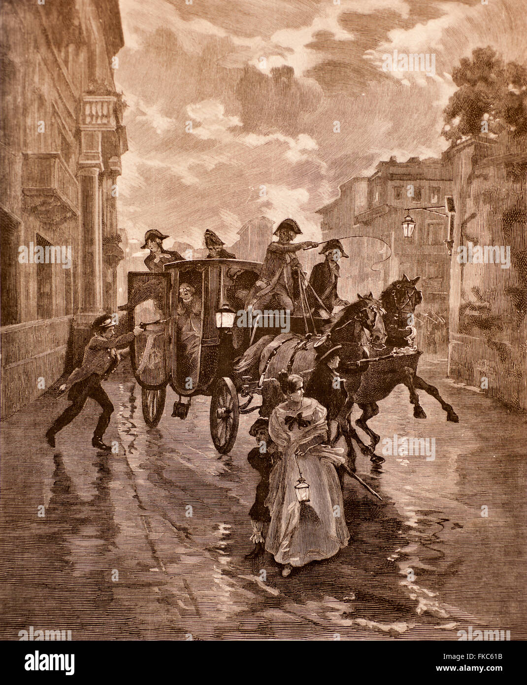 Italienischen Risorgimento Ravenna Juli 23,1823 Anschlag auf das Leben des Kardinals Rivarola Stockfoto