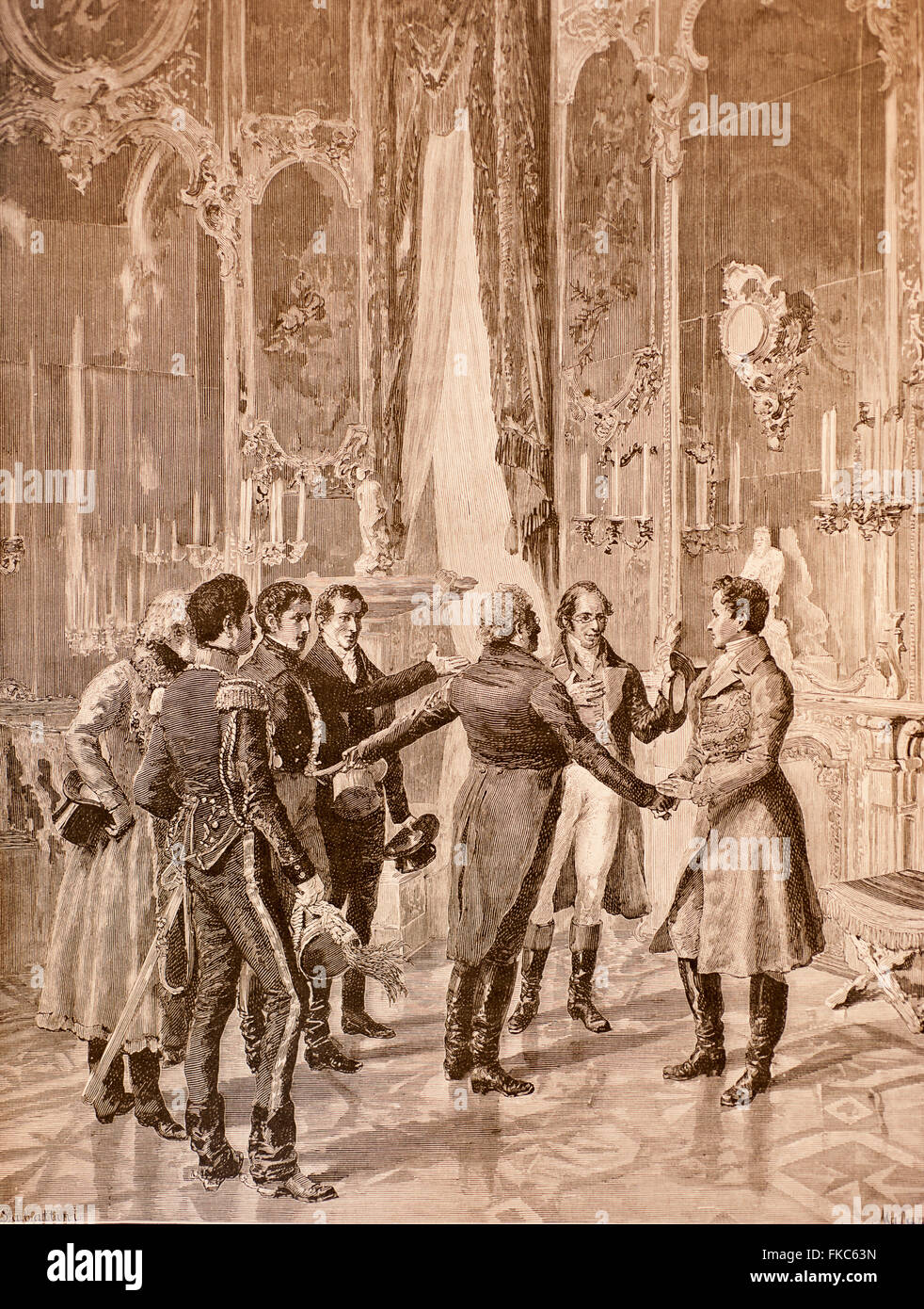 Italienischen Risorgimento die Carbonari an Prinz Karl Albert von Savoyen Stockfoto