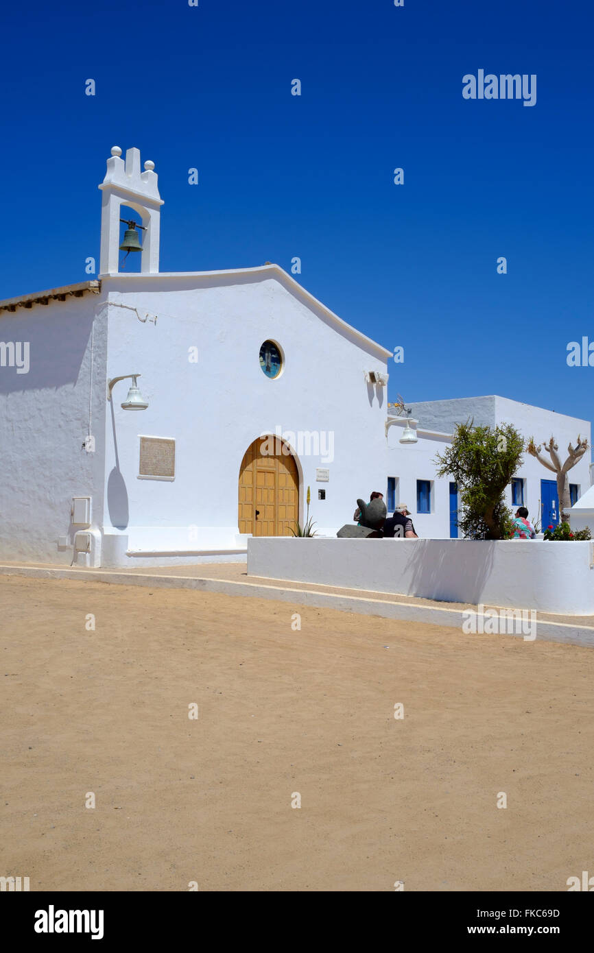 Kirche in Caleta de Sebo Stadt, La Graciosa, Kanarische Inseln, Spanien, Europa. Stockfoto