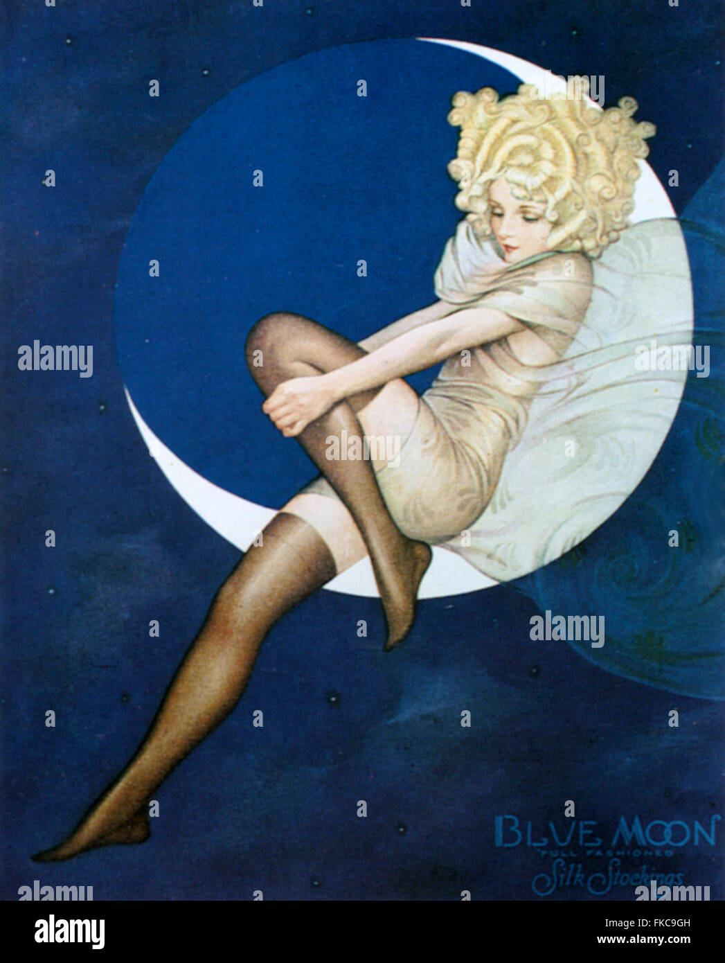 1920er Jahren USA Blue Moon Magazin Anzeige (Detail) Stockfoto