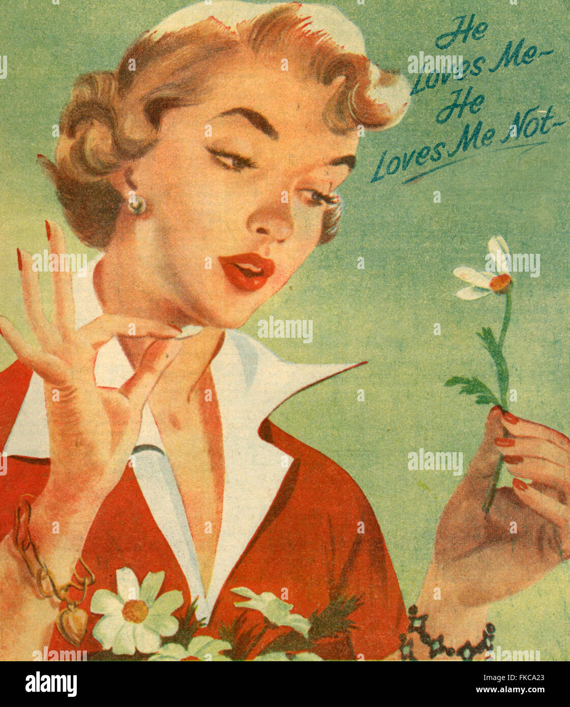 1950er Jahre UK Illustrationen Magazin Platte Stockfoto