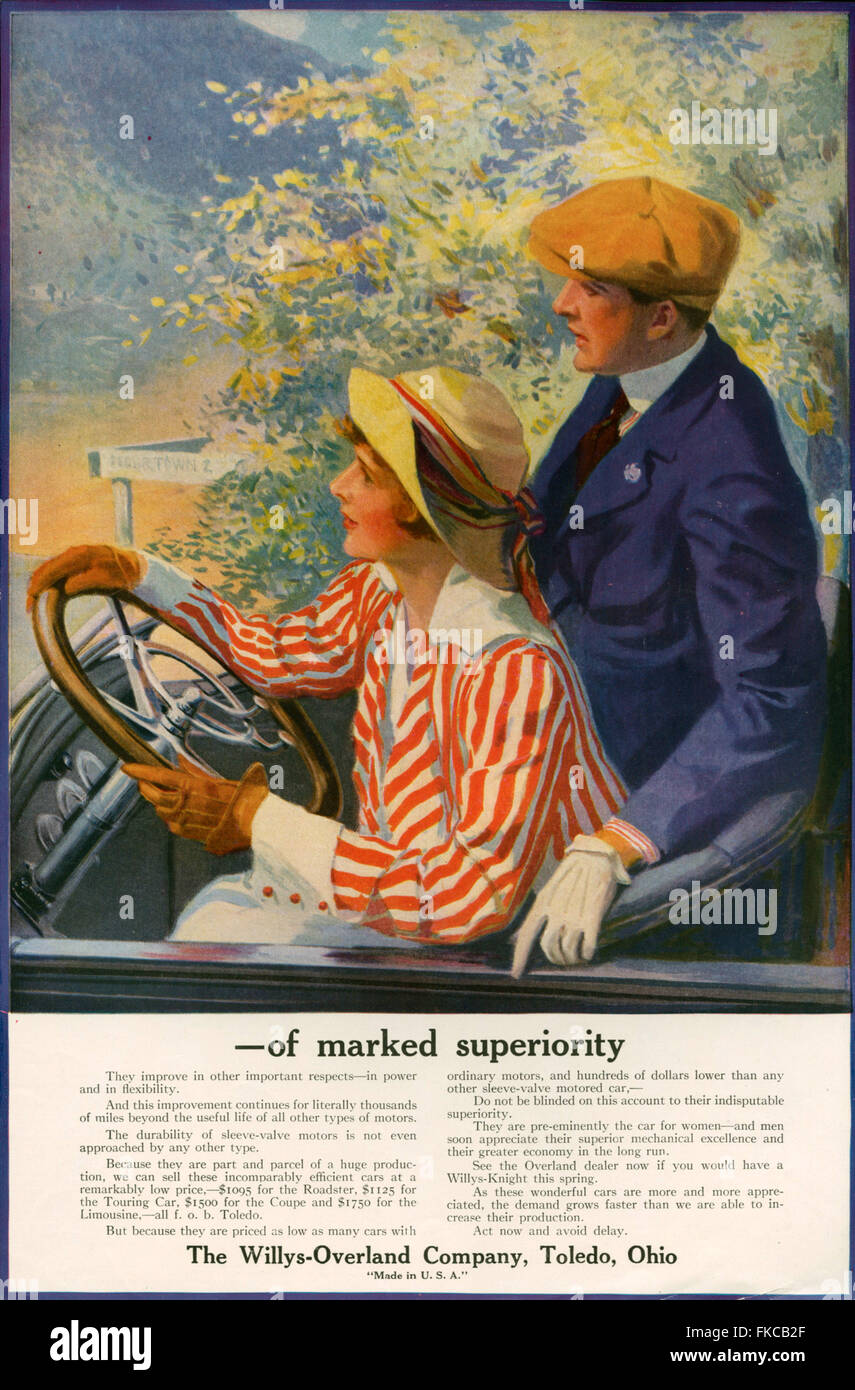 1920er Jahren USA Willys-Overland Magazin Anzeige Stockfoto