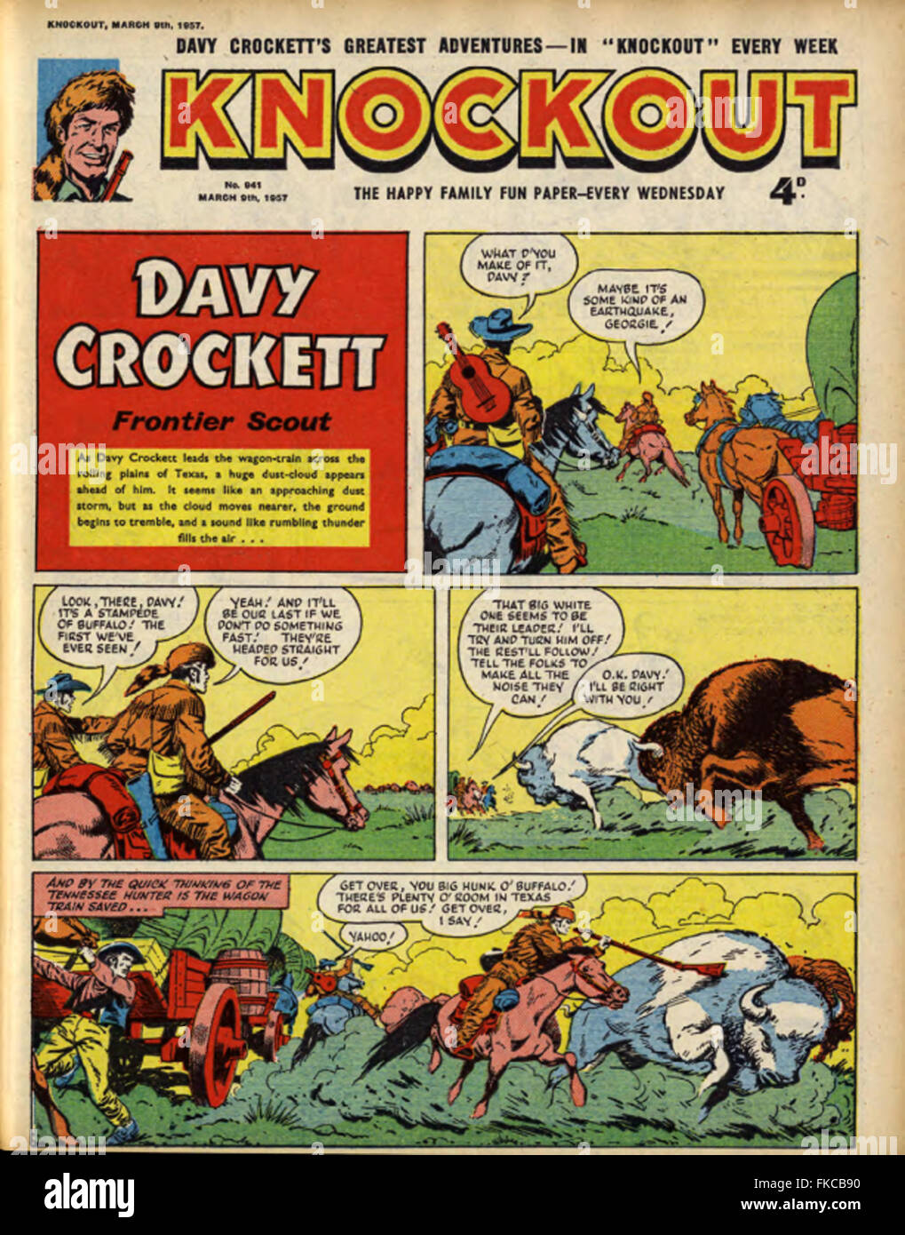 1950er Jahre UK Knockout Comic-Cover Stockfoto
