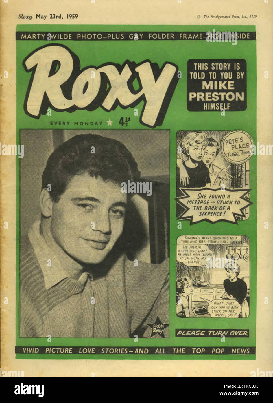 1950er Jahre UK Roxy Comic-Cover Stockfoto
