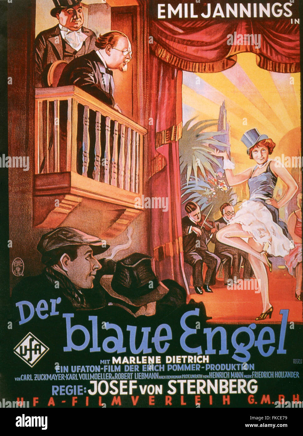 1930er Jahren Deutschland den blauen Engel-Filmplakat Stockfoto