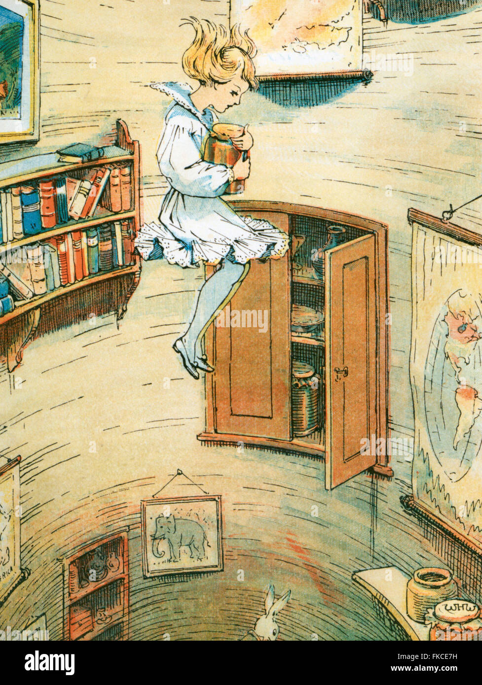 1900 s UK Alice im Wunderland Buch Platte Stockfoto
