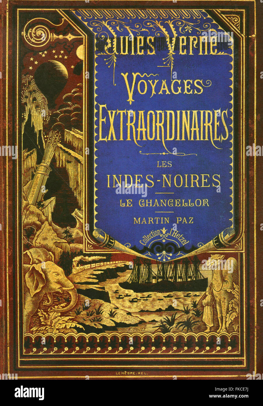 1860er Jahren Frankreich Reise zum Mittelpunkt der Erde-Buch-Cover Stockfoto