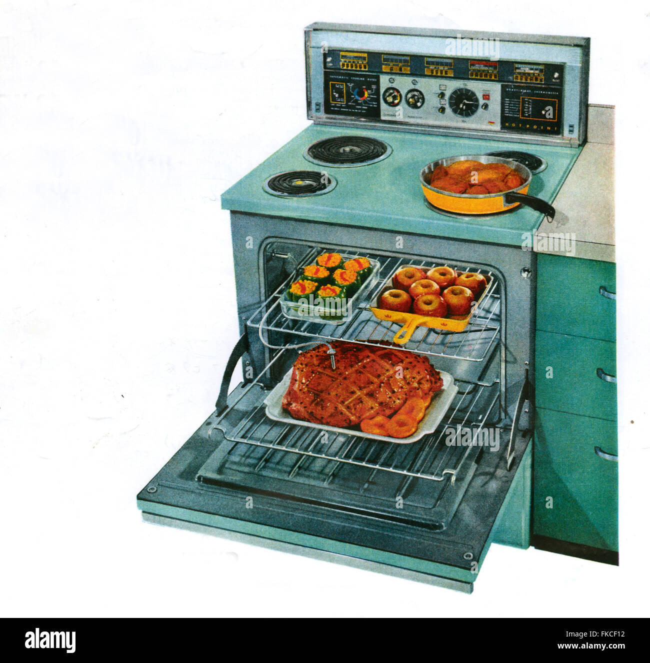 1960er Jahren USA Öfen Magazin Anzeige (Detail) Stockfoto