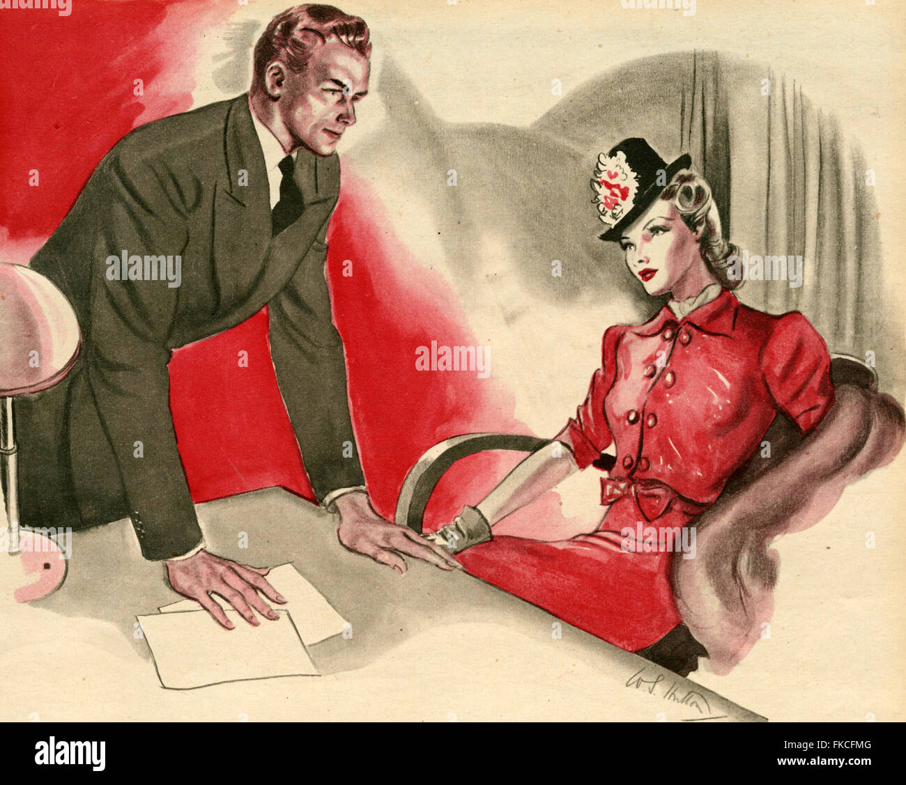 1940er Jahre UK Womens Geschichte Illustrationen Magazin Platte Stockfoto
