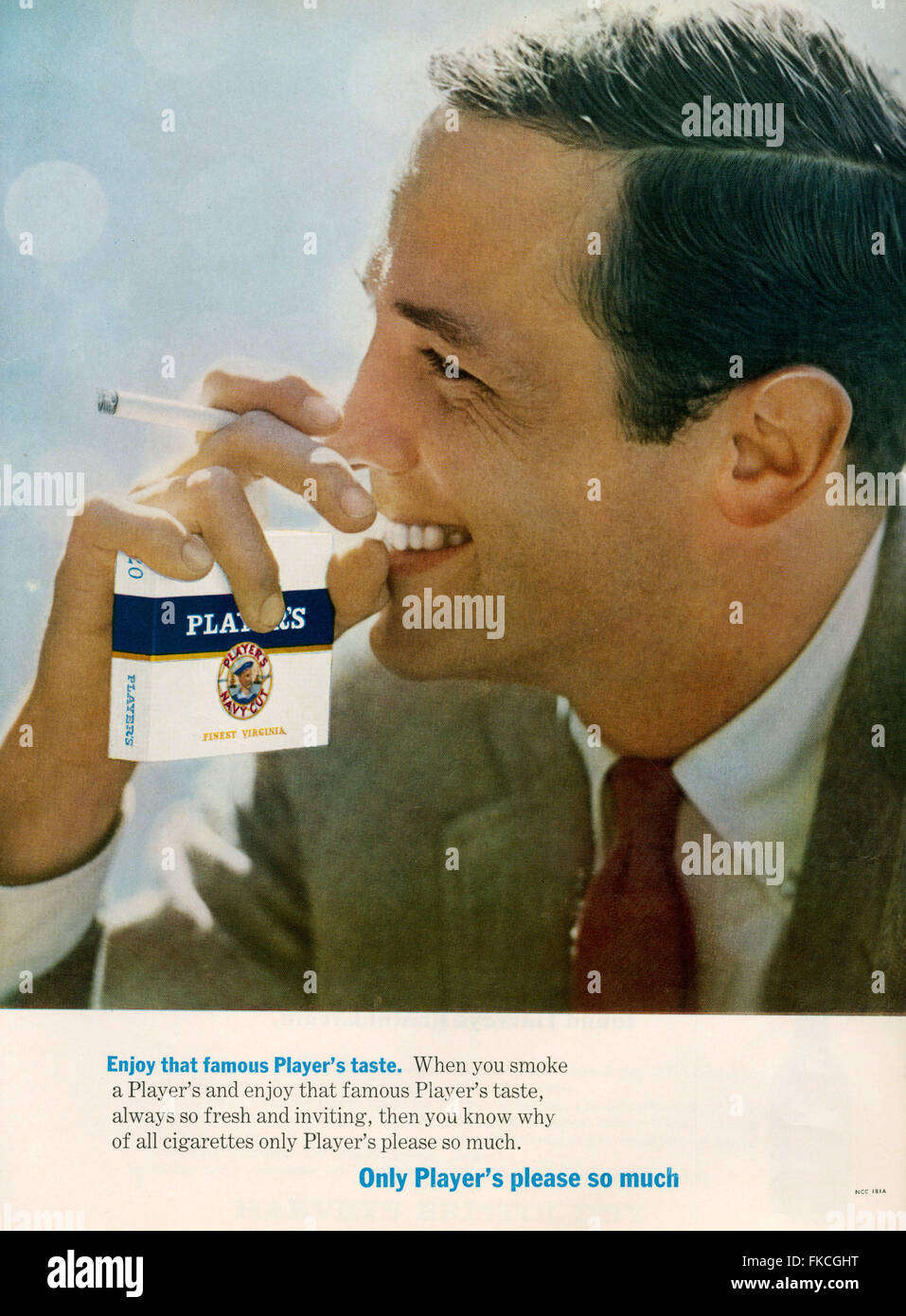 1960er Jahre UK Player Magazin Anzeige Stockfoto