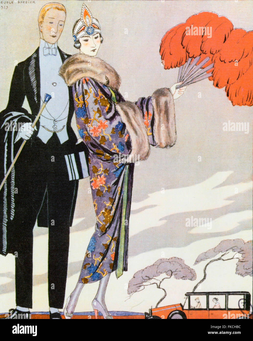 1920er Jahren buchen Frankreich Art-Déco-Teller Stockfoto