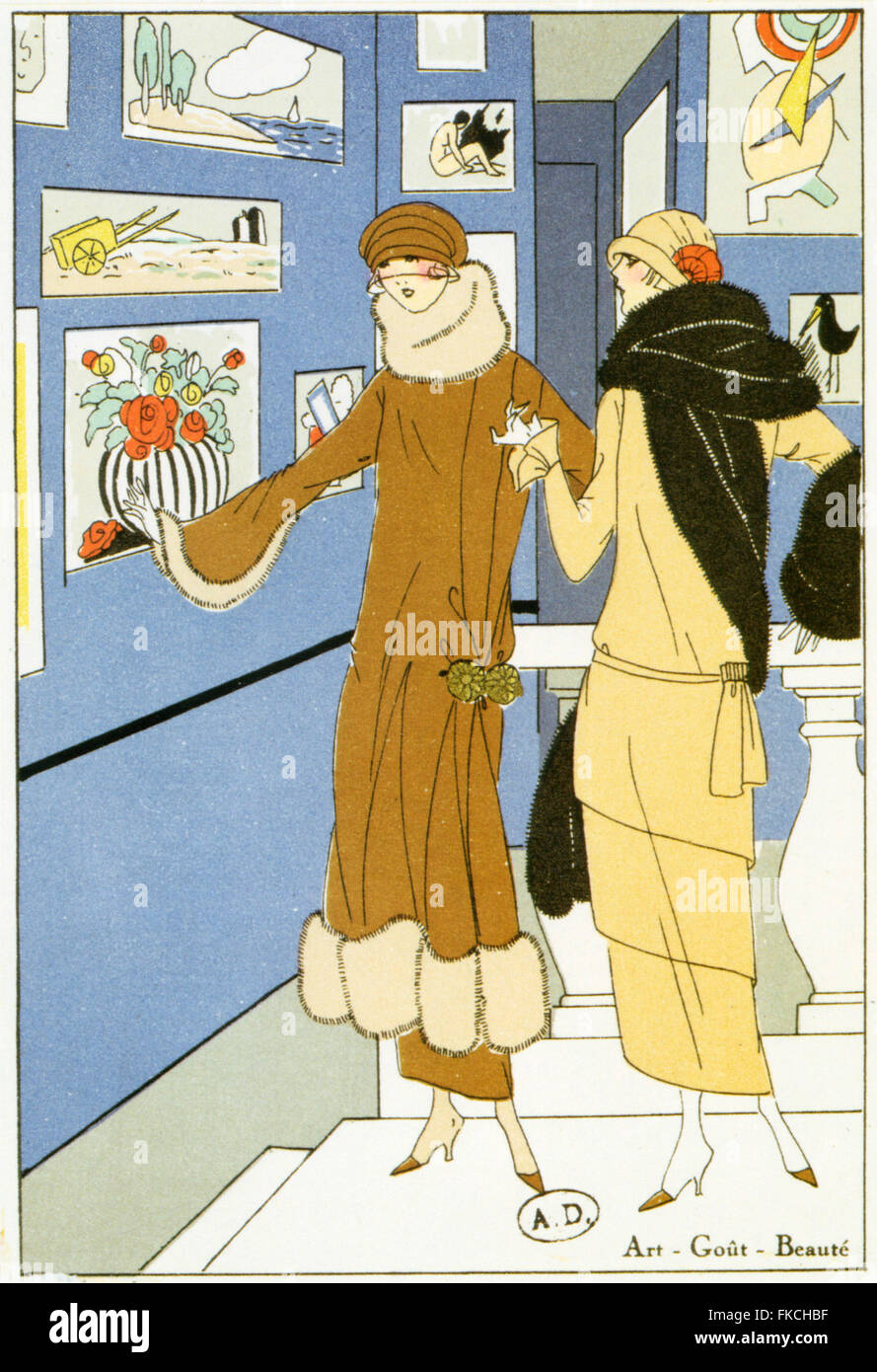 1920er Jahren buchen Frankreich Art-Déco-Teller Stockfoto