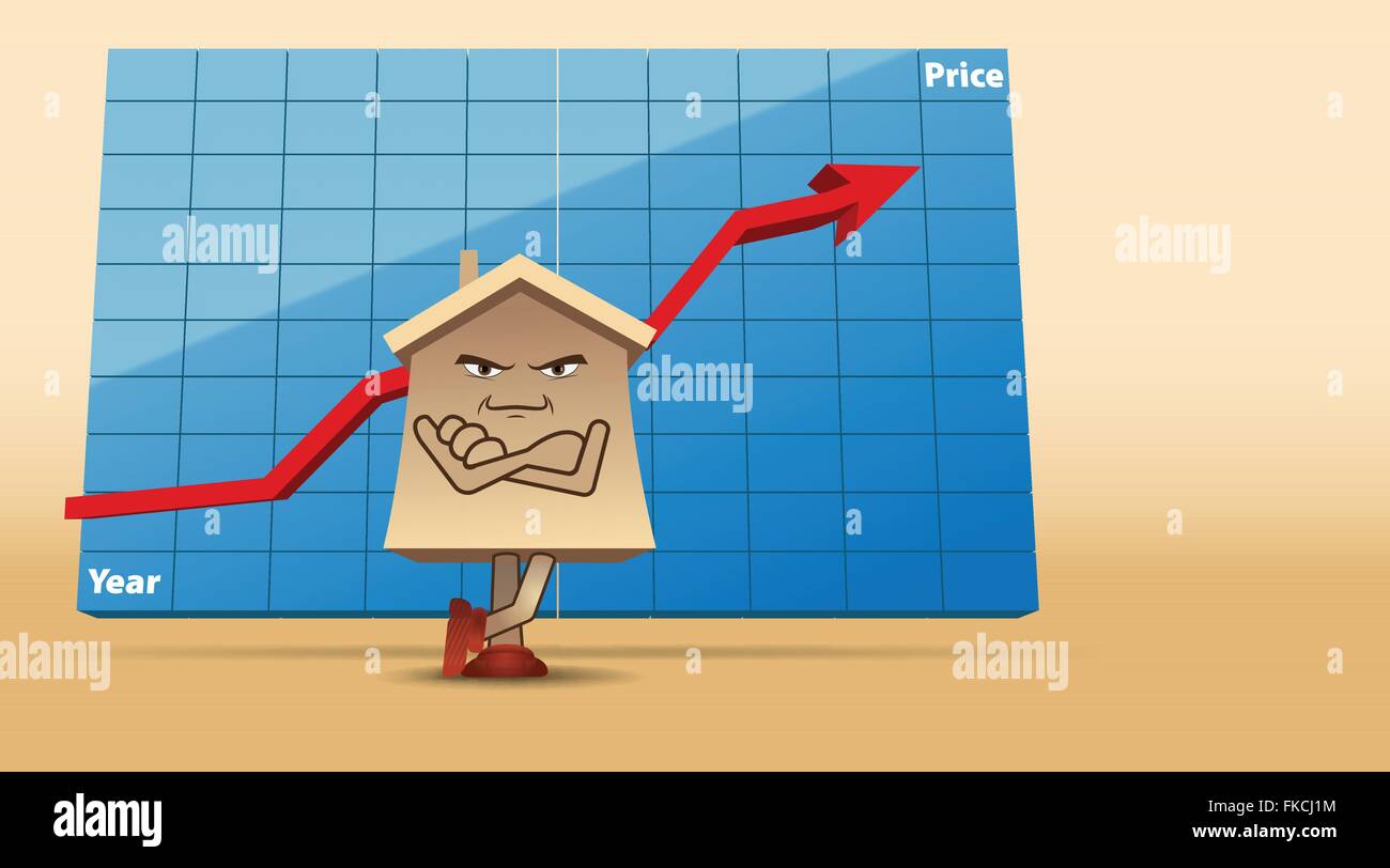 Humorvolle Konzept Vektorgrafik-Immobilienmarkt, Eps10 Vector, Verlaufsgitter und Transparenz verwendet Stock Vektor