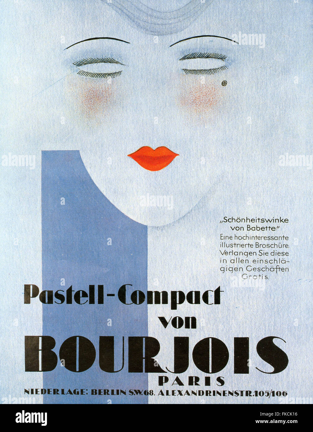 1920er Jahren Deutschland Bourjois Poster Stockfoto
