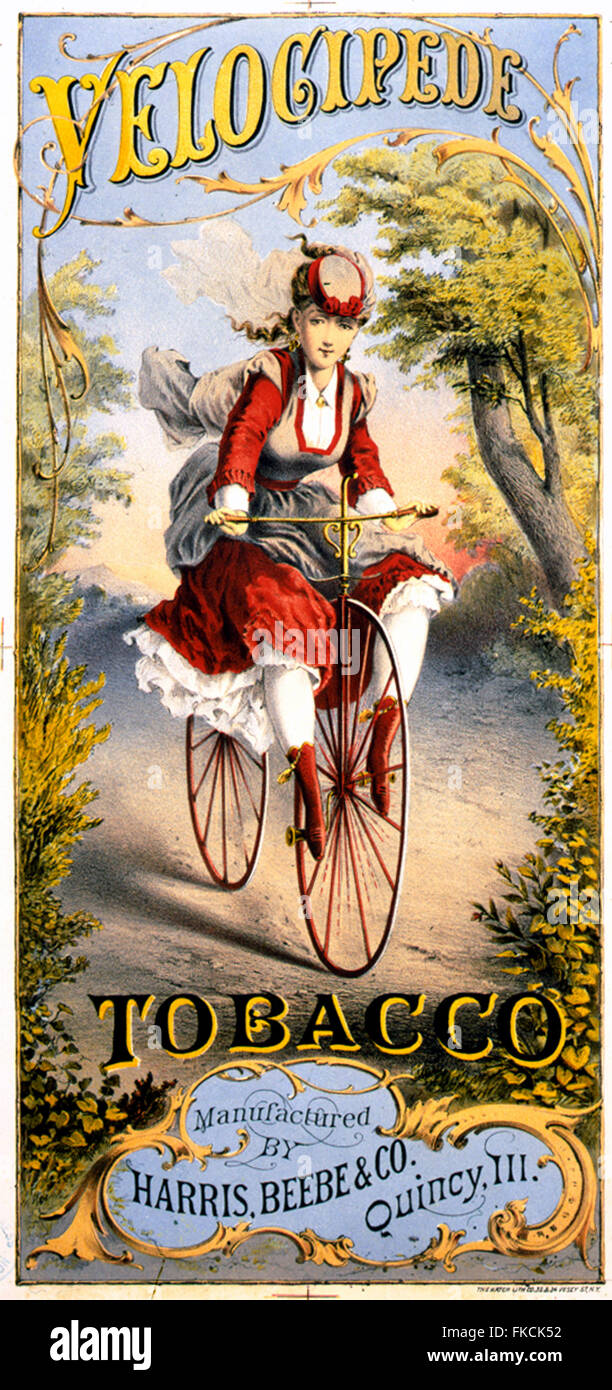 1870er Jahren Velocipide Magazin Anzeige Stockfoto