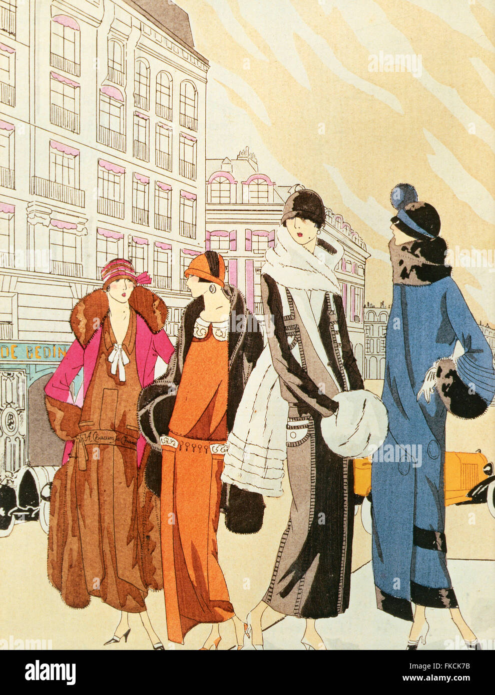 1920er Jahren Frankreich Art-Deco-Magazin Platte Stockfoto