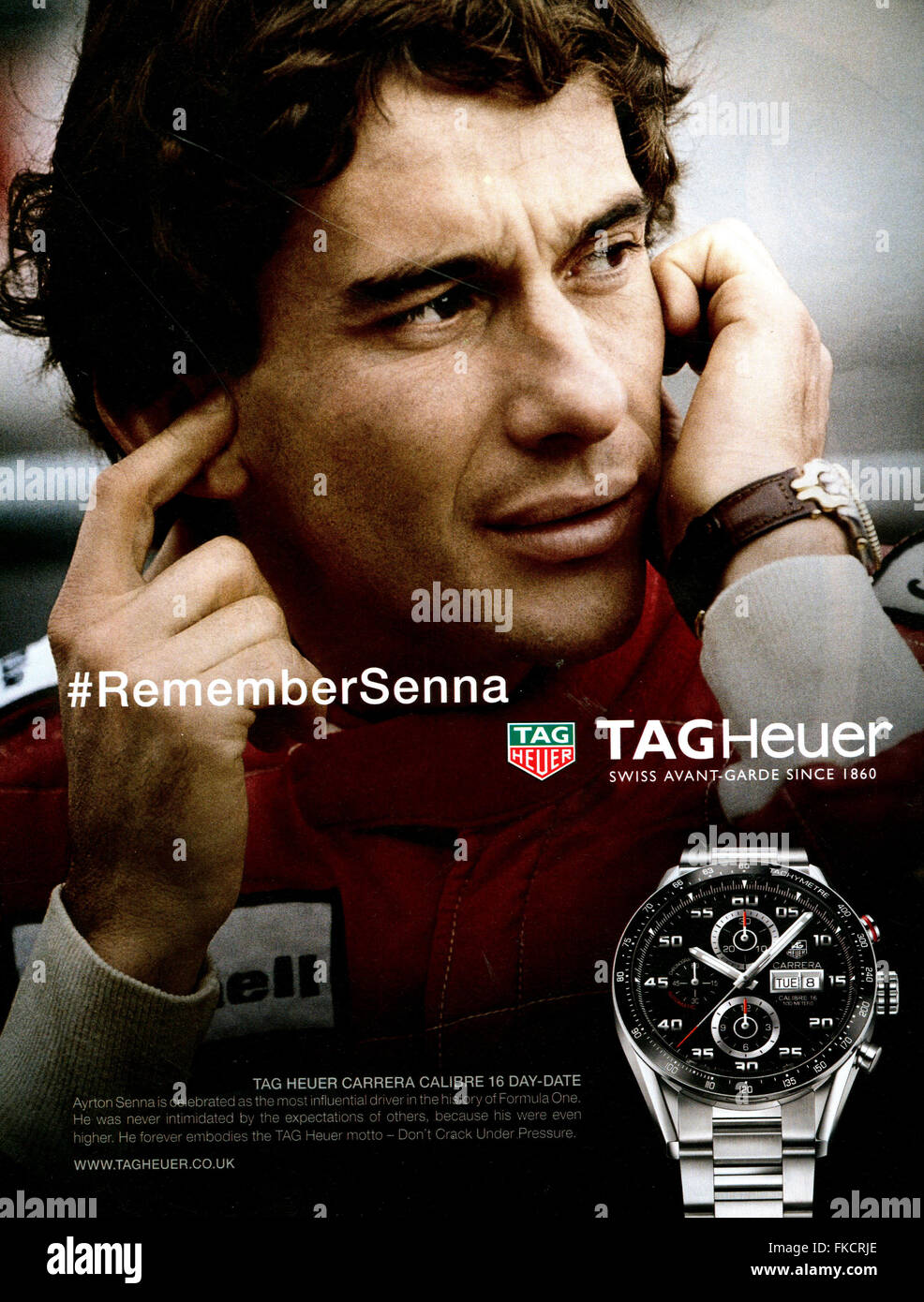 2010er Jahre UK Tag Heur Magazin Anzeige Stockfoto