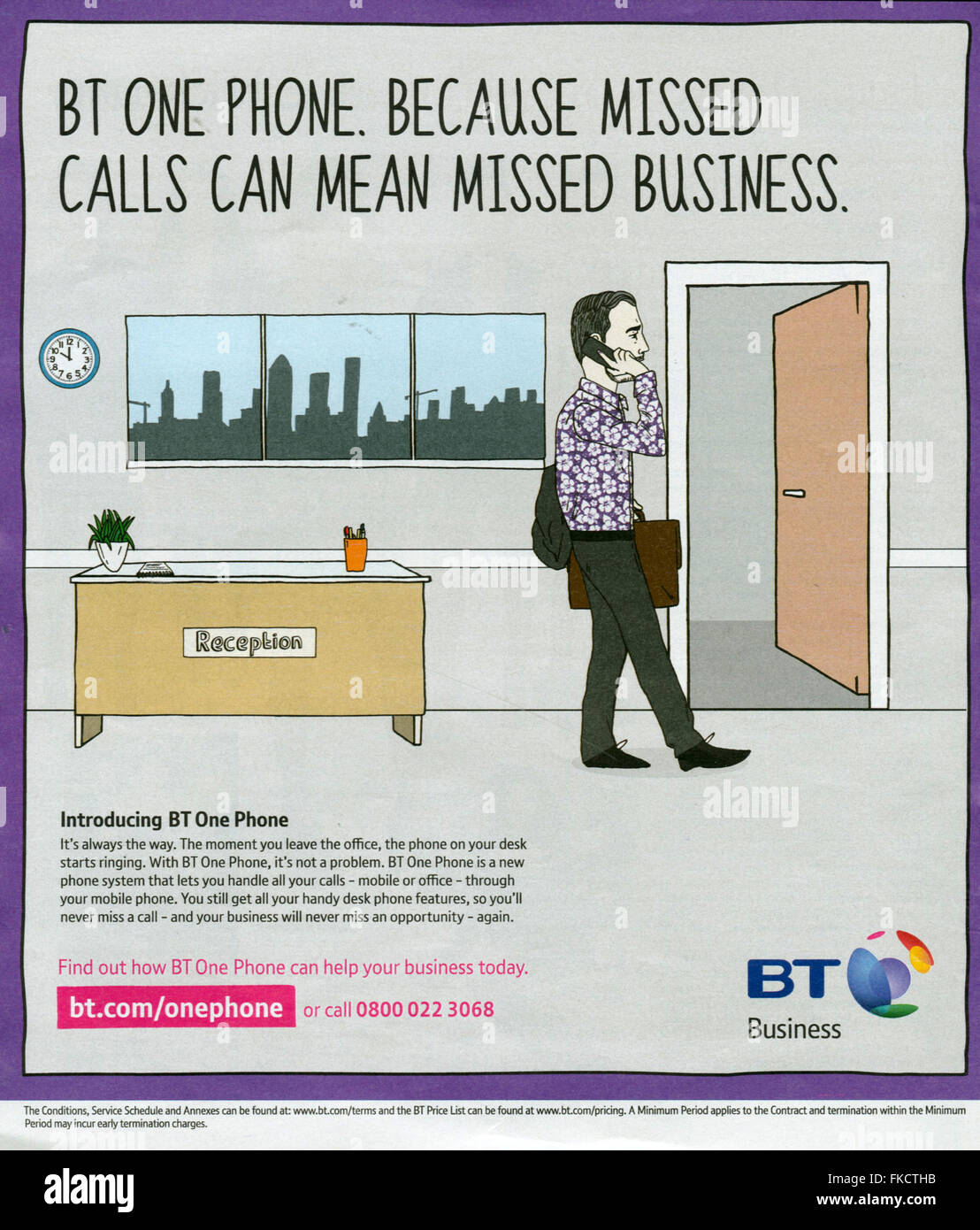 2010er Jahre UK BT-Magazin Anzeige Stockfoto