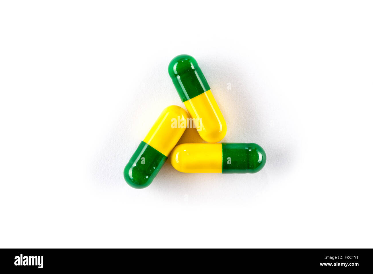 Kapsel in Dreieck Form Warnzeichen, drug Safety Medikamente Stockfoto