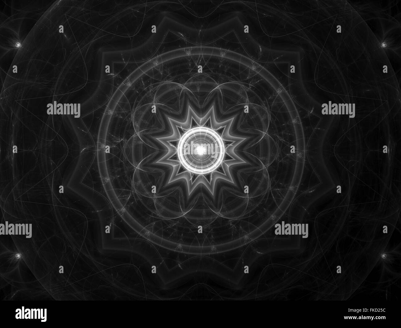 Mandala-Fraktal-Intensität-Karte, computergenerierte abstrakte Wirkung, Sie überlagern oder Bildschirm Ihr Bild Stockfoto