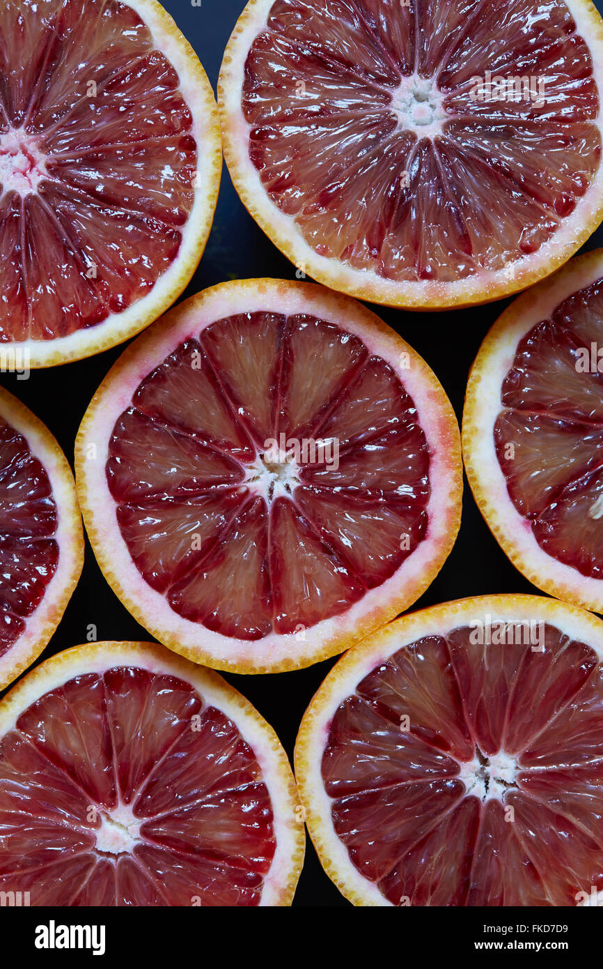 Scheiben von rosa grapefruit Stockfoto