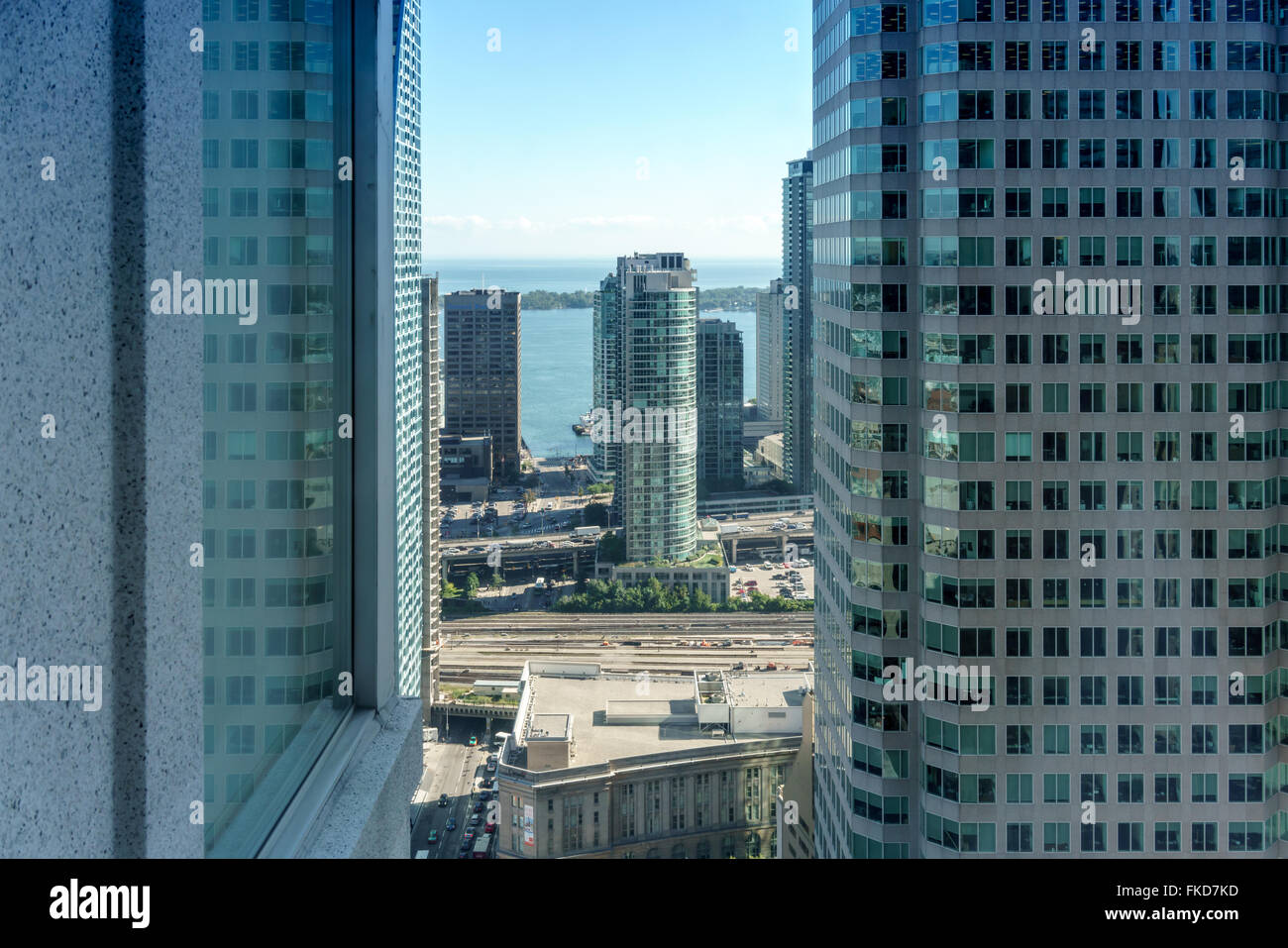 Mitte Schnittansicht von Bürogebäuden, Toronto, Ontario, Kanada Stockfoto
